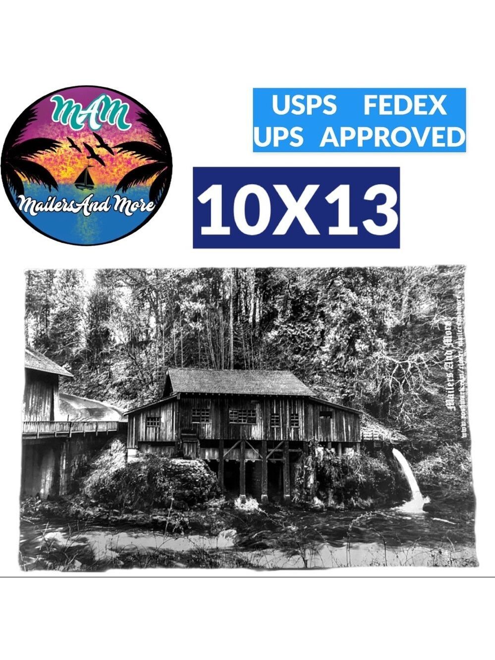 25 10X13 Poly Mailers Vintage Cedar Creek Grist Mill WA PRICE IS FIRM - Picture 7 of 10